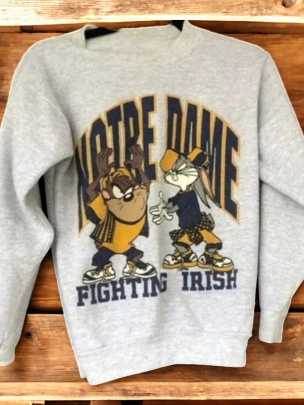 Vintage Style NCAA Notre Dame Looney Tunes Sweatshirt, Notre Dame Fighting Irish